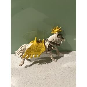 1971 Eritains White Horse Saddle 4In Figurine Britains Deetail Medieval Yellow